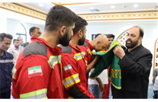 حضور کاروان خادمین حرم مطهر حضرت امام رضا (ع) در شرکت صبا فولاد خلیج فارس   