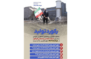 رکوردهای تولید کارخانجات شرکت معدنی و صنعتی گل‌گهر در مردادماه ۱۴۰۴