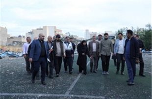 بازدید رئیس کمیته اجتماعی شورای شهر تهران از نقاط آسیب دیده منطقه ۱۲ در جنگ رمضان